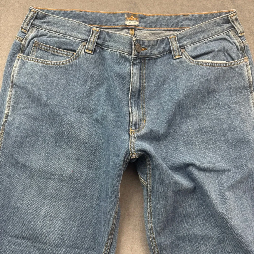 Ridgecut Toughwear Mens Carpenter Jeans Blue Denim Utility Work Pants 42x30